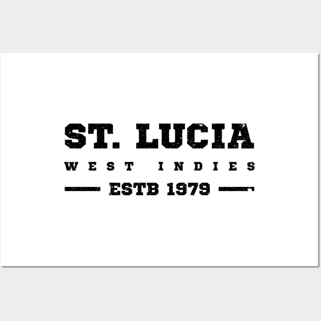 St Lucia Estb 1979 West Indies Patriotic Design Wall Art by IslandConcepts